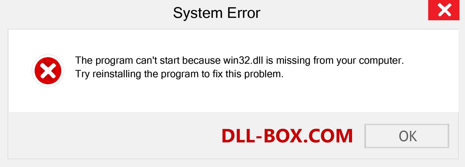  win32.dll file is missing?. Download for Windows 7, 8, 10 - Fix  win32 dll Missing Error on Windows, photos, images